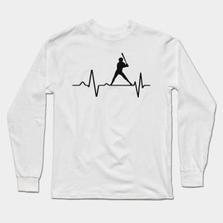 Baseball Player Heartbeat Long Sleeve T-Shirt